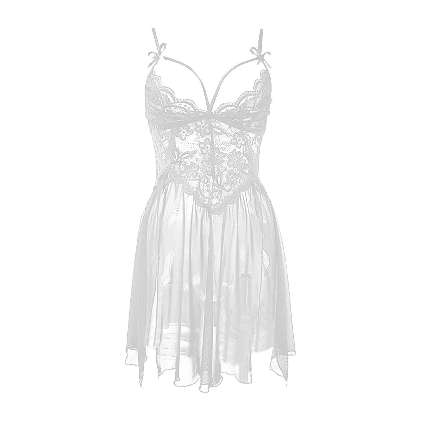 Sexy Mesh Deep V Dress