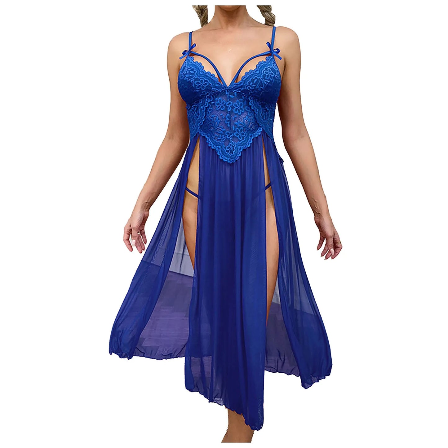 Sexy Mesh Deep V Dress
