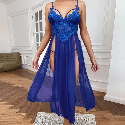 Sexy Mesh Deep V Dress
