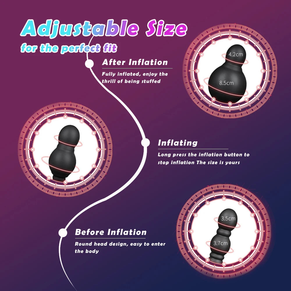 Big Anal Plug Vibrator Inflatable