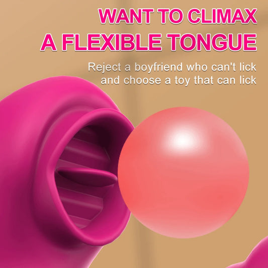 Tongue Licking Vibrator (2 In 1, 20 Speeds)