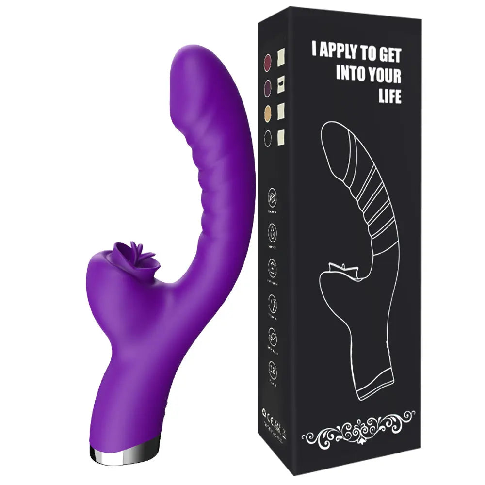 Tongue Licking Vibrator (2 In 1, 20 Speeds)