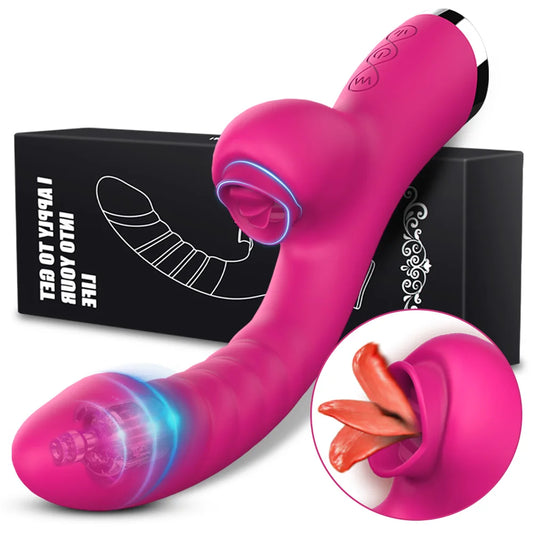 Tongue Licking Vibrator (2 In 1, 20 Speeds)